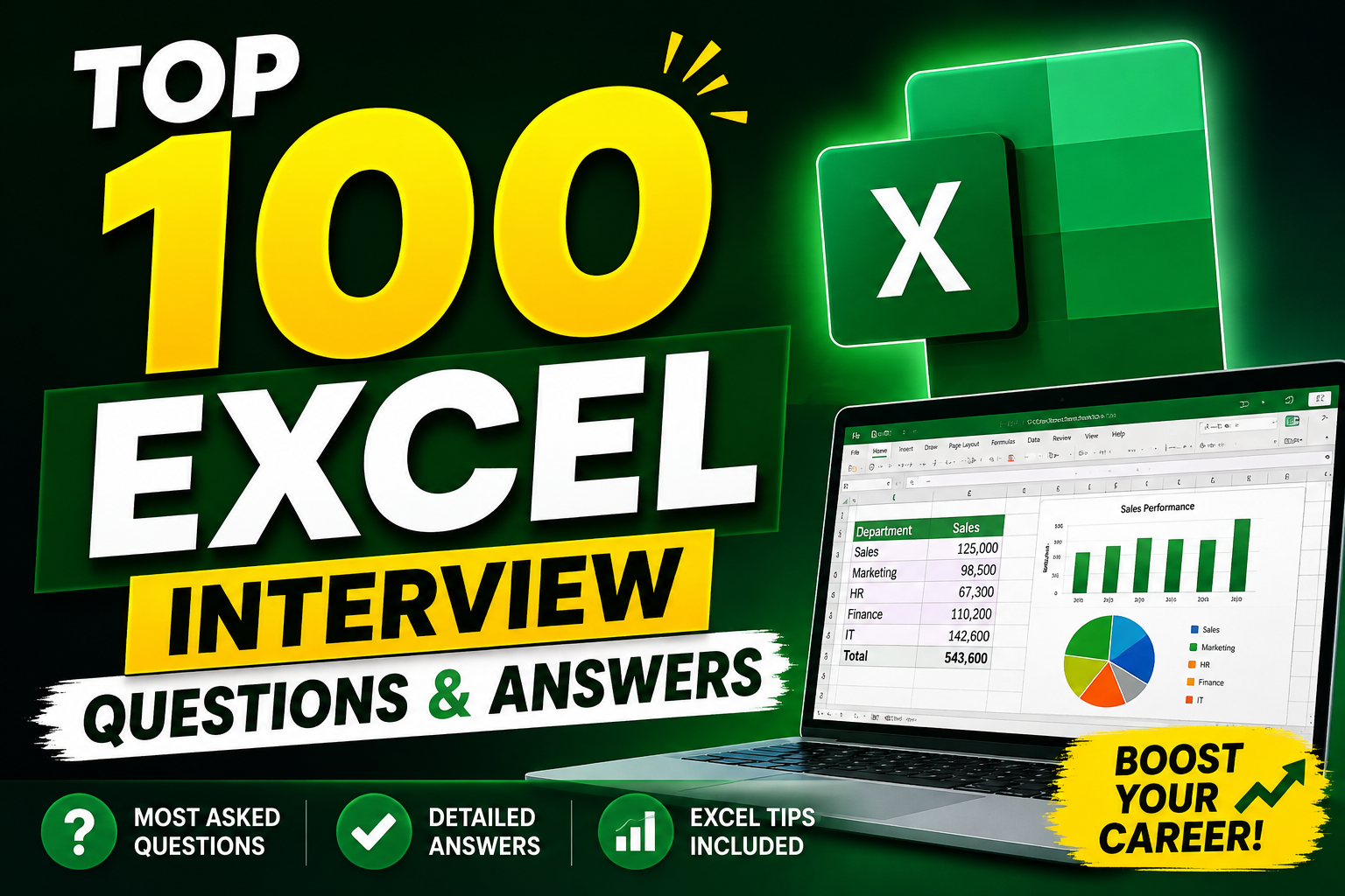 Top 100 Excel Interview Questions and Answers